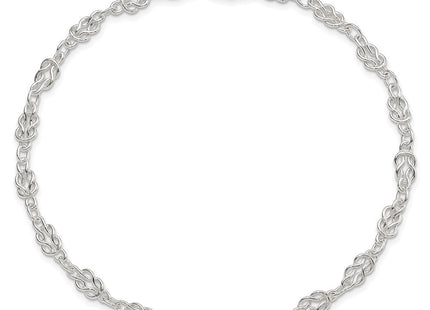 Sterling Silver Solid Polished Fancy Knot-Link Anklet (Style QG666-9)