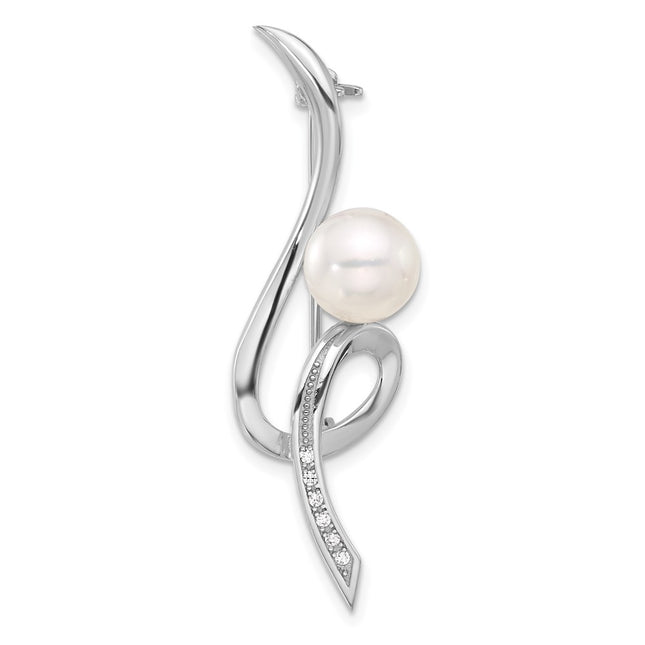 Sterling silver cubic zirconia brooch