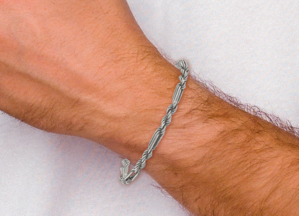 Sterling Silver Antiqued Milano / Figarope Mens Bracelet