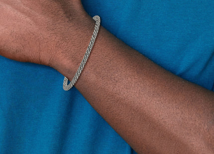 Sterling Silver Antiqued Fancy Twist Link Mens Bracelet