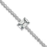 Sterling Silver Rhodium-plated Polished Round and Emerald-cut CZ 7. Bracelet