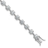 Sterling Silver Rhodium-plated Polished Round CZ in Hexagon Setting Bracelet