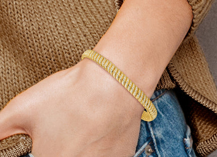 Sterling Silver Gold-Tone Polished Fancy CZ S-Link Bracelet