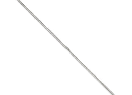 Sterling Silver Polished Beaded Double Strand with Extension Anklet