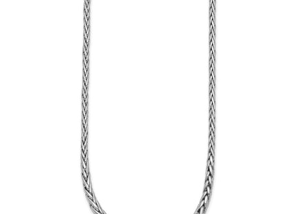 Sterling Silver Rhodium-plated Fancy Graduated Braided Link with Extender Necklace (Style QG6914-16)