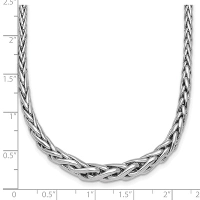 Sterling Silver Rhodium-plated Fancy Braided Link with Extender Necklace