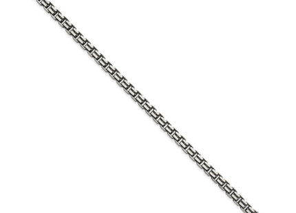 Sterling Silver Antiqued Brushed Fancy Box Link