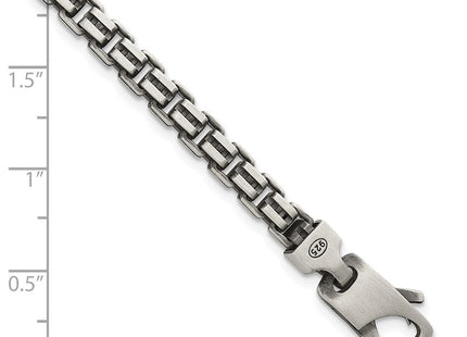 Sterling Silver Antiqued Brushed Fancy Box Link
