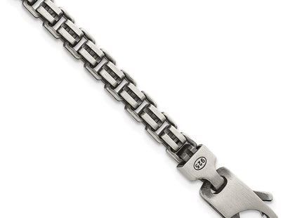 Sterling Silver Antiqued Brushed Fancy Box Link