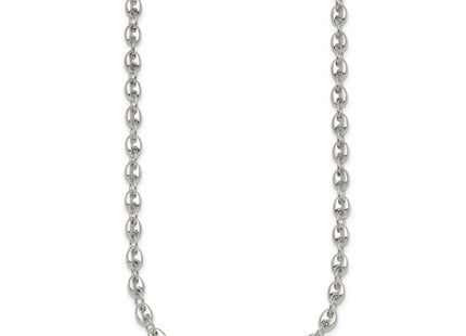 Sterling Silver Polished Puffed Mariner/Anchor Link Necklace (Style QG6918-18)