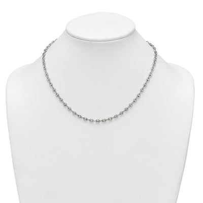 Sterling Silver Polished Puffed Mariner/Anchor Link Necklace