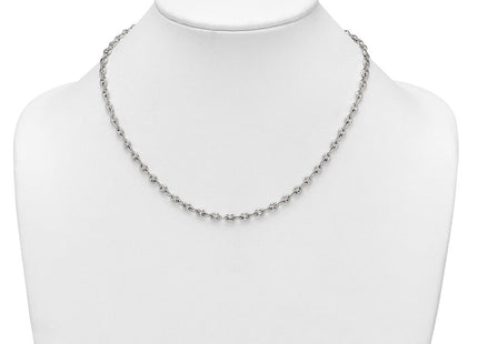 Sterling Silver Polished Puffed Mariner/Anchor Link Necklace (Style QG6918-18)