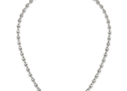 Sterling Silver Polished Puffed Mariner/Anchor Link Necklace (Style QG6918-18)