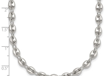 Sterling Silver Polished Puffed Mariner/Anchor Link Necklace (Style QG6918-18)