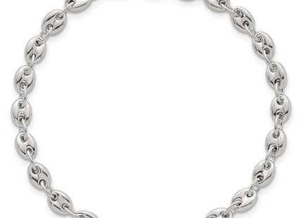 Sterling Silver Polished Puffed Mariner/Anchor Link 7. Necklace