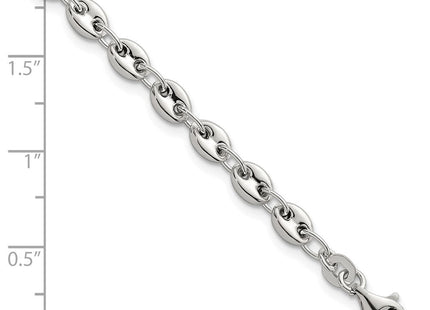 Sterling Silver Polished Puffed Mariner/Anchor Link 7. Necklace