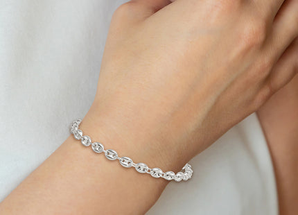 Sterling Silver Polished Puffed Mariner/Anchor Link 7. Bracelet