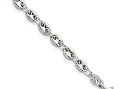Sterling Silver Polished Puffed Mariner/Anchor Link 7. Necklace