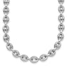 Sterling Silver Rhodium-plated Polished Puffed Mariner Link Necklace