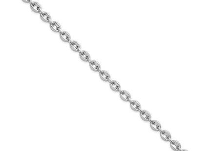 Sterling Silver Rhodium-plated Polished Puffed Mariner Link