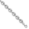 Sterling Silver Rhodium-plated Polished Puffed Mariner Link 7. Bracelet