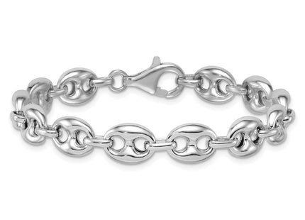 Sterling silver anchor link anchor bracelet, further view