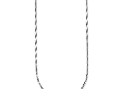 Sterling Silver Rhodium-plated Puffed Mariner Center with Side CZs with Extender Necklace (Style QG6921-16)