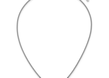Sterling Silver Rhodium-plated Puffed Mariner Center with Side CZs with Extender Necklace (Style QG6921-16)