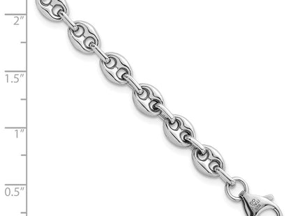 Sterling Silver Rhodium-plated Puffed Anchor/Mariner Link 7. Necklace