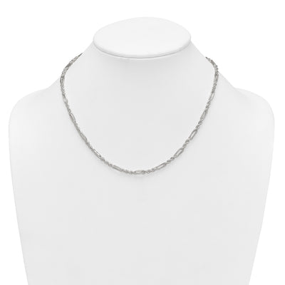 Sterling Silver Polished Figaro Rope Necklace
