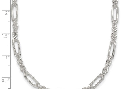 Sterling Silver Polished Figaro Rope Necklace