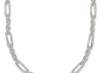 Sterling Silver Polished Figaro Rope Necklace