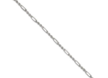 Sterling Silver Polished Figaro Rope Necklace