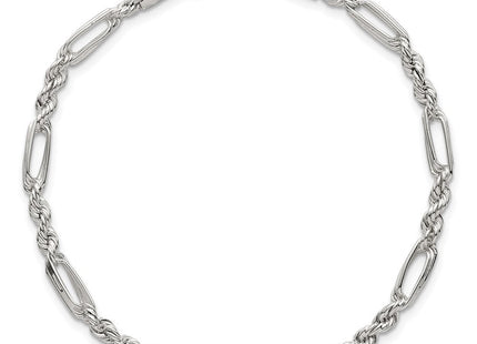 Sterling Silver Polished Figaro Rope Necklace