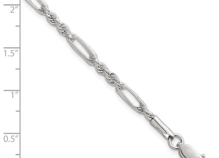 Sterling Silver Polished Figaro Rope 7. Necklace