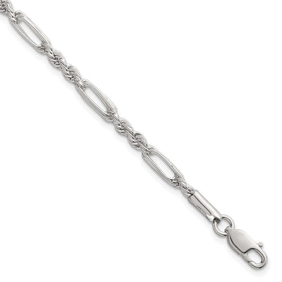 Sterling silver figaro link necklace