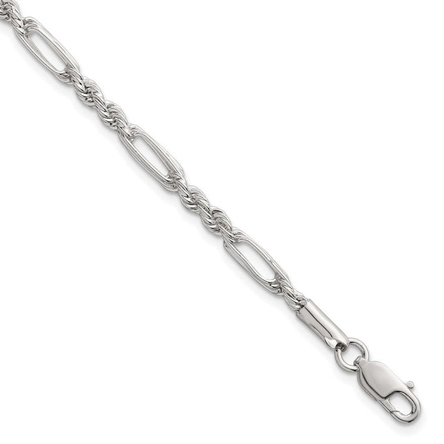 Sterling Silver Polished Figaro Rope 7. Necklace