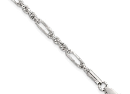Sterling Silver Polished Figaro Rope Necklace