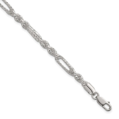 Sterling silver figaro link necklace