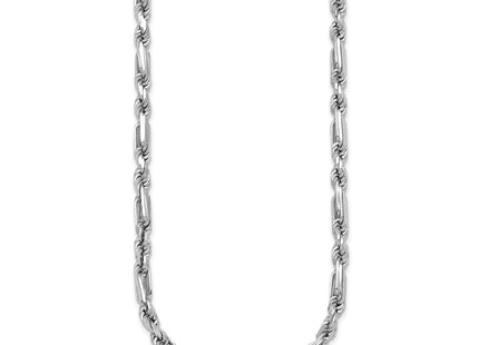 Sterling silver figaro link bracelet, alternate view