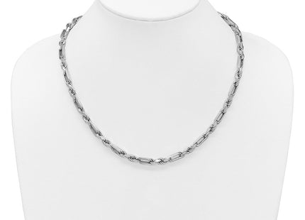 Sterling silver figaro link bracelet, another view