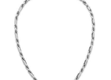 Sterling silver figaro link bracelet, further view