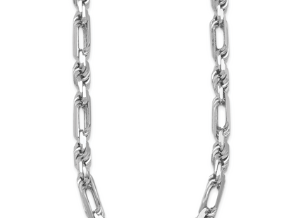 Sterling Silver Rhodium-plated Polished Figaro Rope Chain Bracelet, 20 x 7.9mm