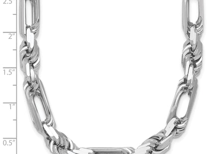 Sterling Silver Rhodium-plated Polished Figaro Rope Chain Bracelet, 20 x 7.9mm