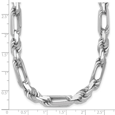 Sterling Silver Rhodium-plated Polished Figaro Rope Chain Necklace, 20 x 7.9mm