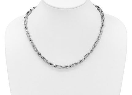 Sterling silver figaro link necklace, another view