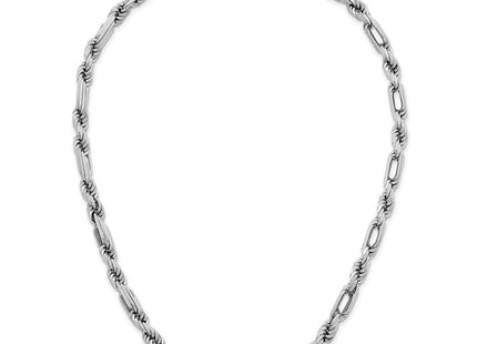 Sterling silver figaro link necklace, further view