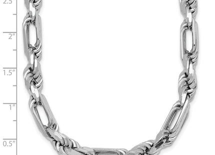 Sterling Silver Rhodium-plated Polished Figaro Rope Chain 19. Necklace (Style QG6931-20)