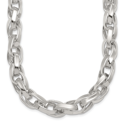 Sterling Silver Polished Double Twisted Link, 18 x 8.7mm