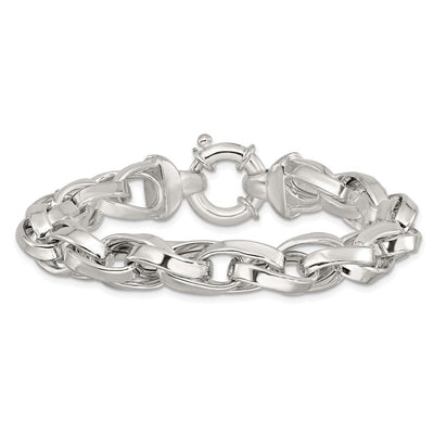 Sterling Silver Polished Double Twisted Link, 18 x 8.7mm